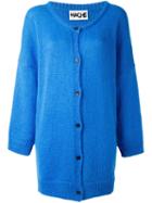 Hache Button Down Cardi-coat, Women's, Size: 42, Blue, Polyamide/mohair/wool
