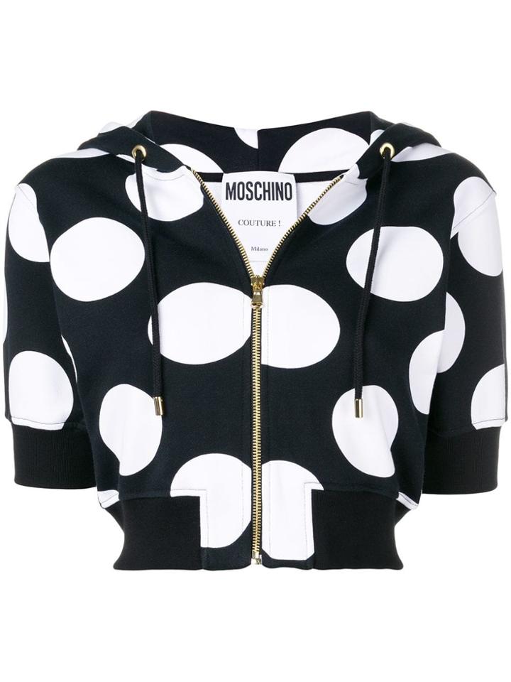 Moschino Cropped Hoodie - Black