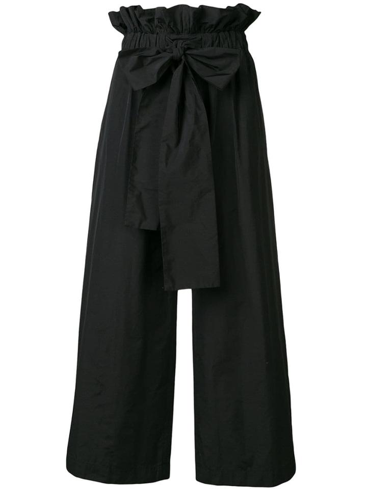 Msgm Flared Bow Trousers - Black