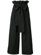 Msgm Flared Bow Trousers - Black