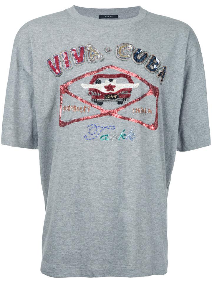 Taakk - Sequinned T-shirt - Men - Polyester/cotton - 2, Grey, Polyester/cotton