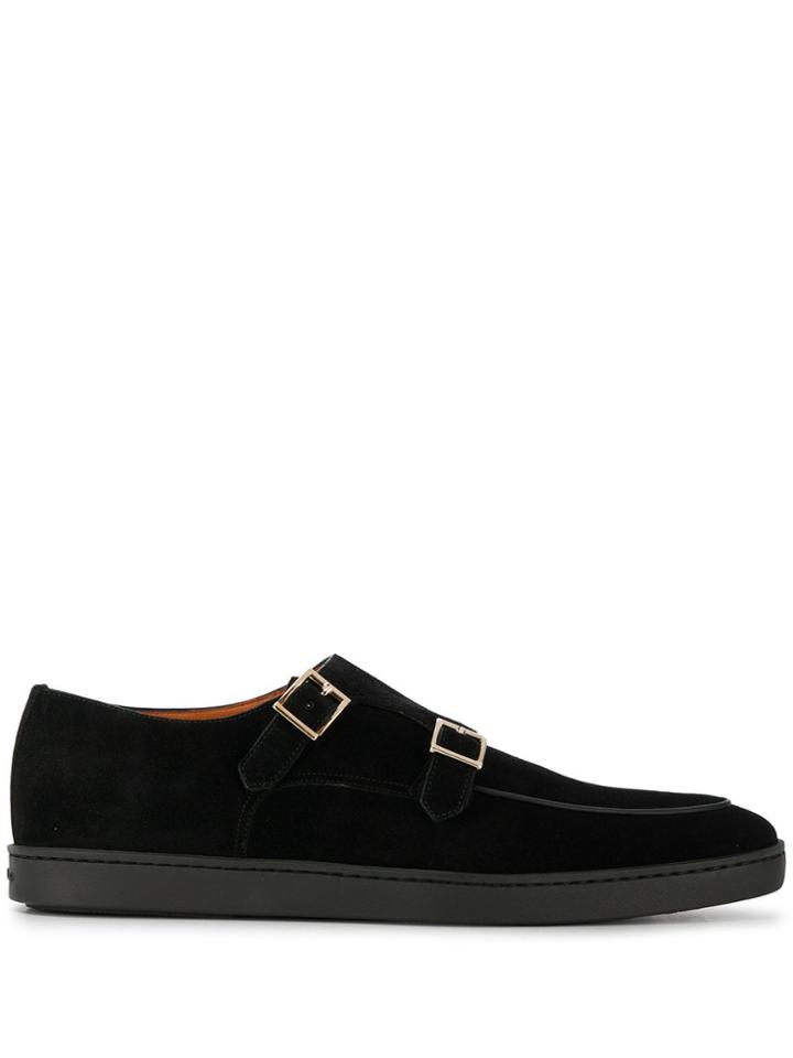 Santoni Flat Monk Shoes - Black