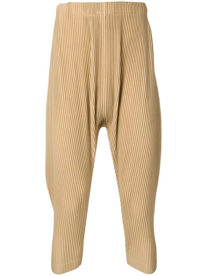 Homme Plissé Issey Miyake Drop-crotch Pleated Trousers - Neutrals