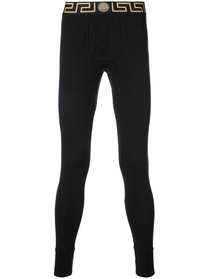 Versace Greca Waistband Leggings - Black