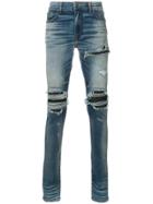 Amiri Mx1 Leather Patch Jeans - Blue