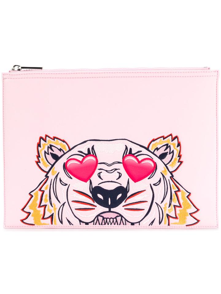 Kenzo Valentine's Day Capsule Tiger Clutch - Pink & Purple