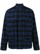 Haider Ackermann Blue Tartan Turner Military Overshirt - Black