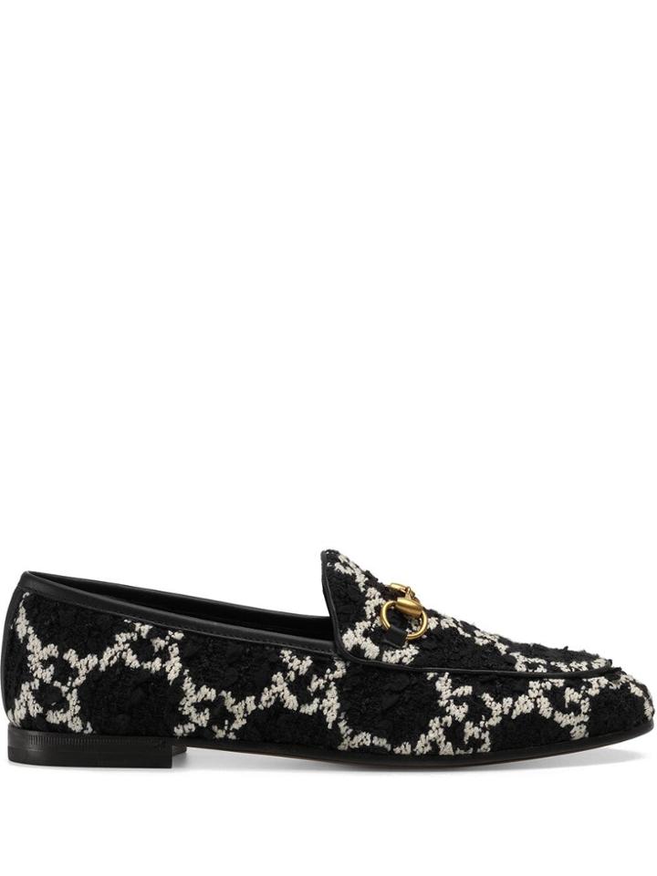 Gucci Jordaan Tweed Loafers - Black