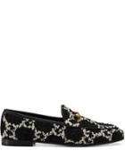 Gucci Jordaan Tweed Loafers - Black