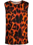 Yohji Yamamoto Leopard Print Tank Top - Black