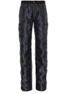 Y / Project Straight Leg Jeans With Organza - Black