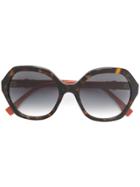 Fendi Eyewear Square Oversized Sunglasses - Brown