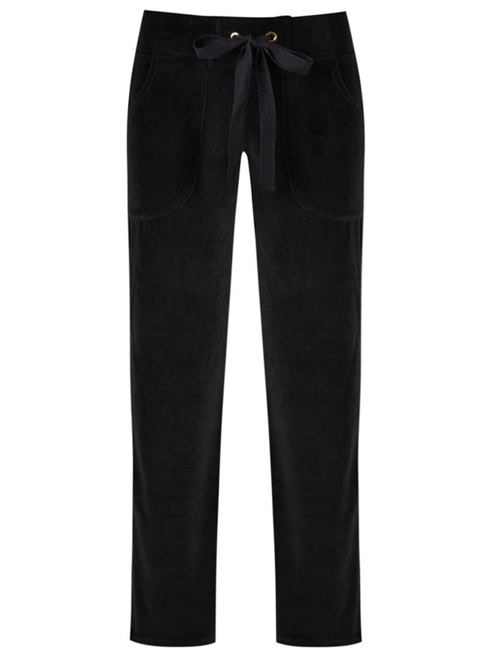 Lygia & Nanny Towel Effect Straight Leg Trousers - Black