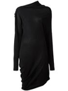 Maison Margiela Asymmetric Draped Dress, Women's, Size: 38, Black, Wool/silk