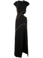 Mugler Cut Out Dress, Women's, Size: 38, Black, Polyester/acetate/viscose