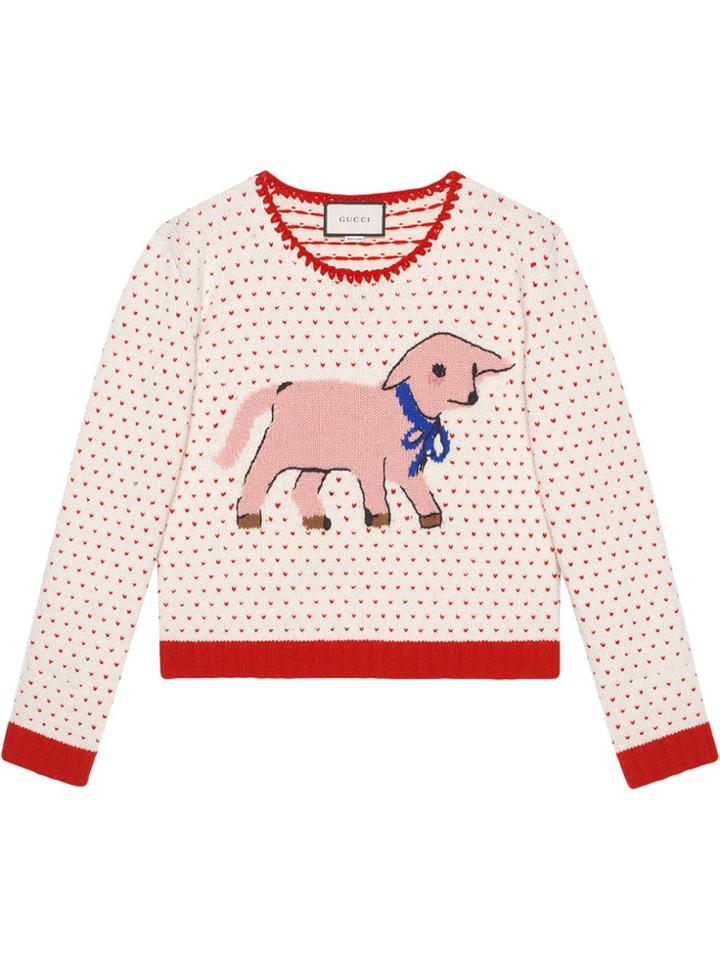 Gucci Lamb Intarsia Jumper - White