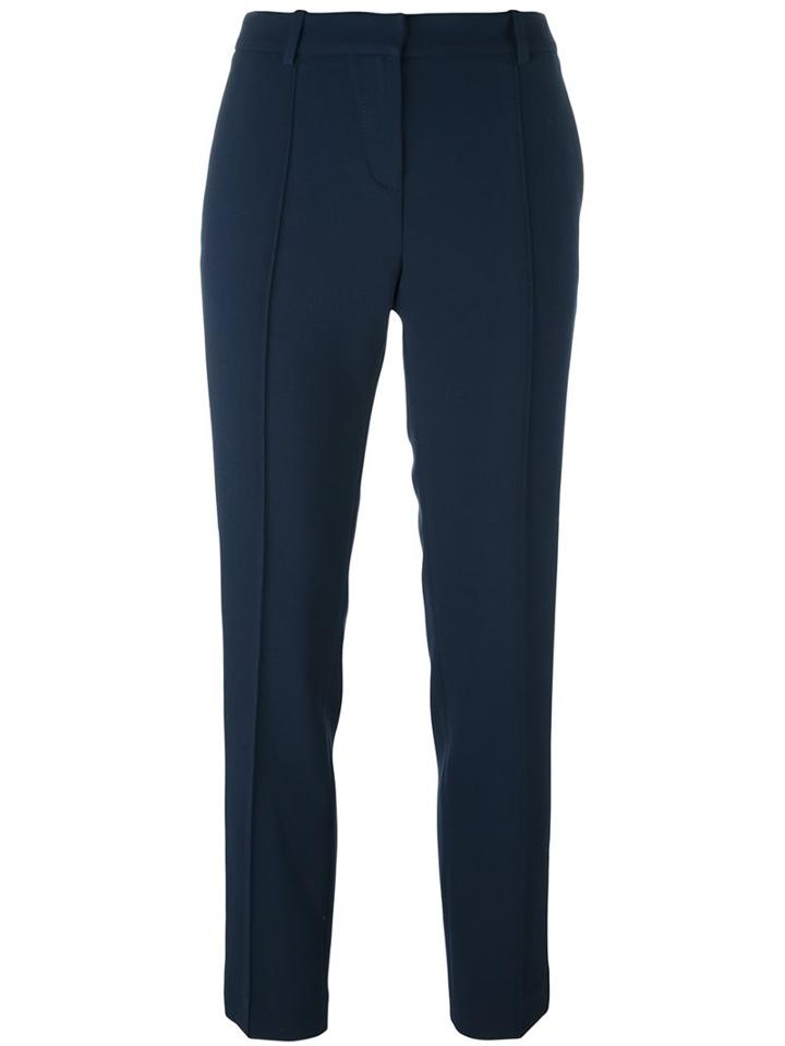 Vanessa Bruno Athé Slim Fit Cropped Trousers, Women's, Size: 36, Blue, Polyester/viscose/cotton/spandex/elastane
