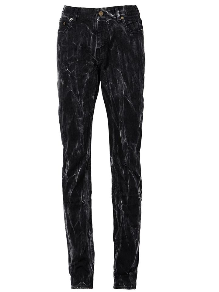 Saint Laurent Slim Washed Jeans, Men's, Size: 30, Black, Cotton/spandex/elastane