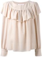 See By Chloé Frill Detail Blouse, Women's, Size: 40, Pink/purple, Viscose/wool