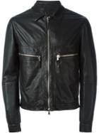 Eleventy Zip Leather Jacket