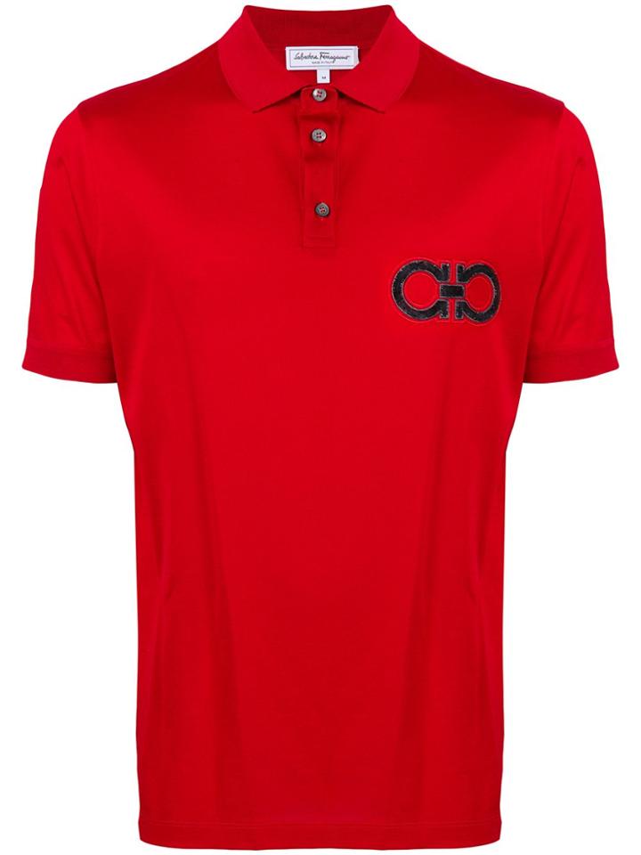 Salvatore Ferragamo Double Gancio Embroidered Polo Shirt