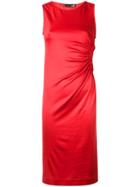 Love Moschino Gathered Detail Dress, Women's, Size: 44, Red, Viscose/spandex/elastane
