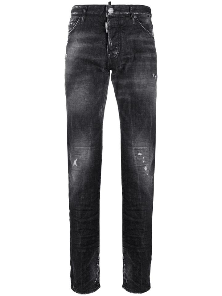 Dsquared2 Wrinkle Effect Distressed Jeans - Black
