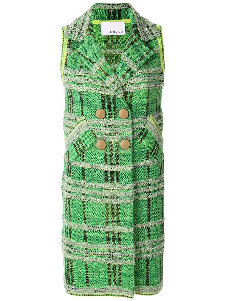 20:52 Checked Maxi Vest - Green
