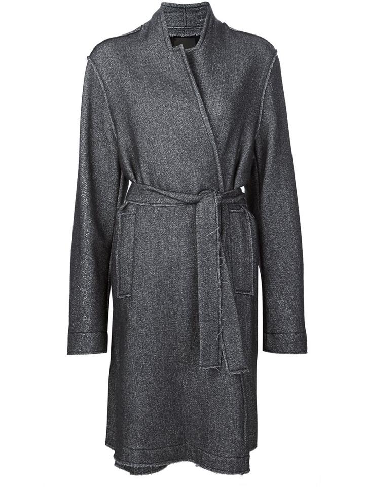 Lost & Found Ria Dunn Oversized Belted Jacket, Women's, Size: Medium, Grey, Cotton/acrylic/polyamide/wool