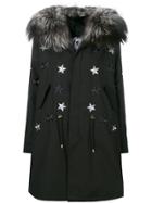 Furs66 Fur-trimmed Parka Coat - Black