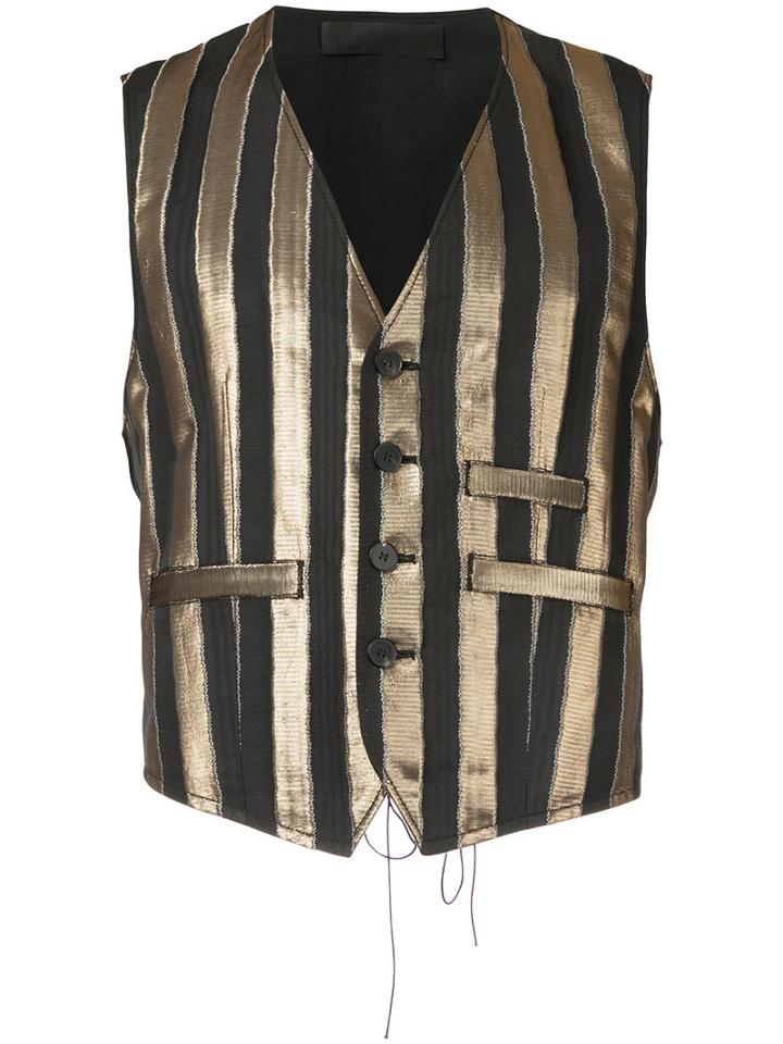 Haider Ackermann - Vertical Striped Waistcoat - Men - Cotton/polyester/spandex/elastane - 50, Grey, Cotton/polyester/spandex/elastane