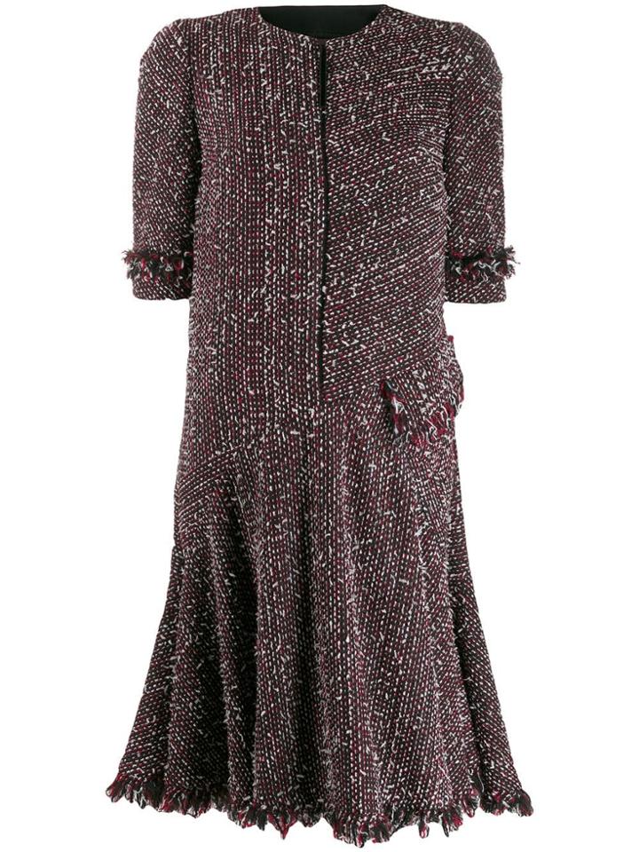 Talbot Runhof Short Tweed Dress - Red