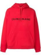 Calvin Klein Jeans Logo Hoodie - Red