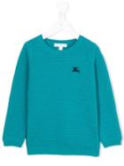 Burberry Kids Embroidered Logo Sweater, Toddler Boy's, Size: 5 Yrs, Green
