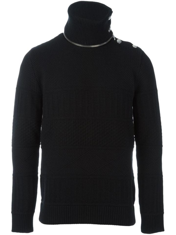 Givenchy Zip Detail Jumper, Men's, Size: Xs, Black, Cotton/polyamide/wool