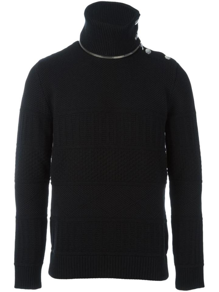 Givenchy Zip Detail Jumper, Men's, Size: Xs, Black, Cotton/polyamide/wool