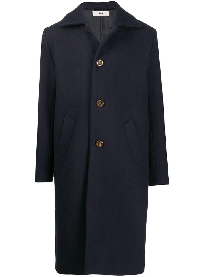 Séfr Ian Button Up Coat - Darknavy