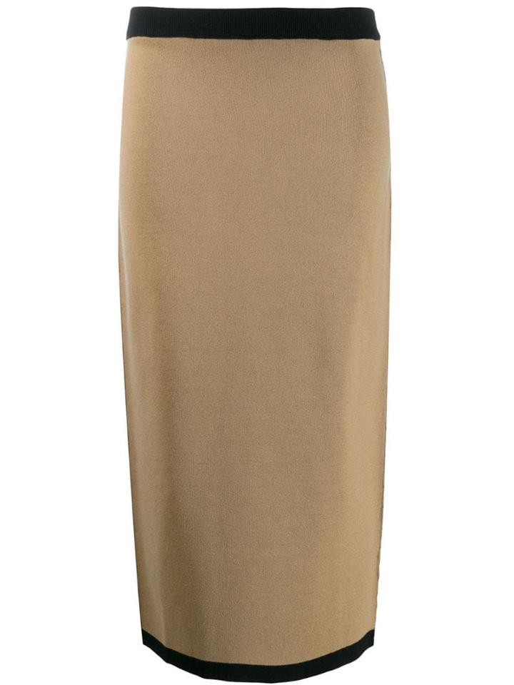 Antonio Marras Contrast-trim Wool Skirt - Neutrals