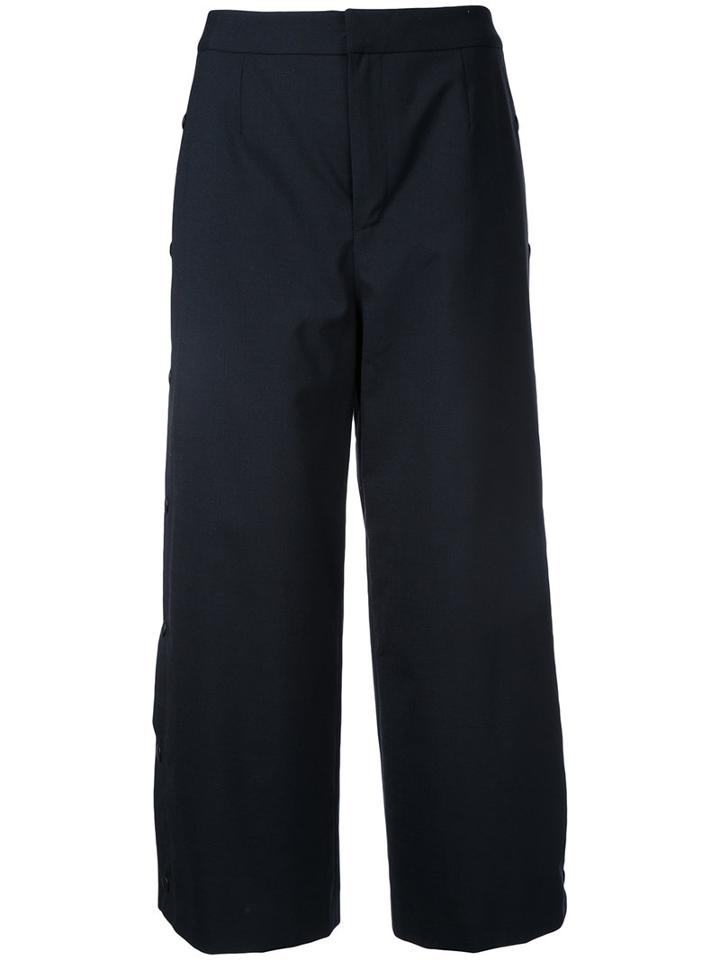 Le Ciel Bleu Cropped Culotte Trousers, Women's, Size: 36, Black, Polyester/wool