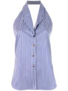 Khaite Striped Sleeveless Blouse - Blue