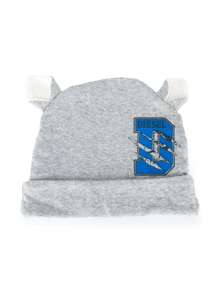 Diesel Kids D Print Beanie, Boy's, Size: 42 Cm, Grey