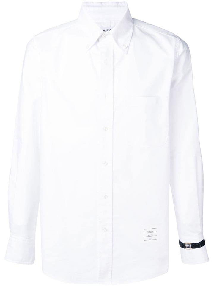 Thom Browne Alligator Watch Appliqué Oxford - White
