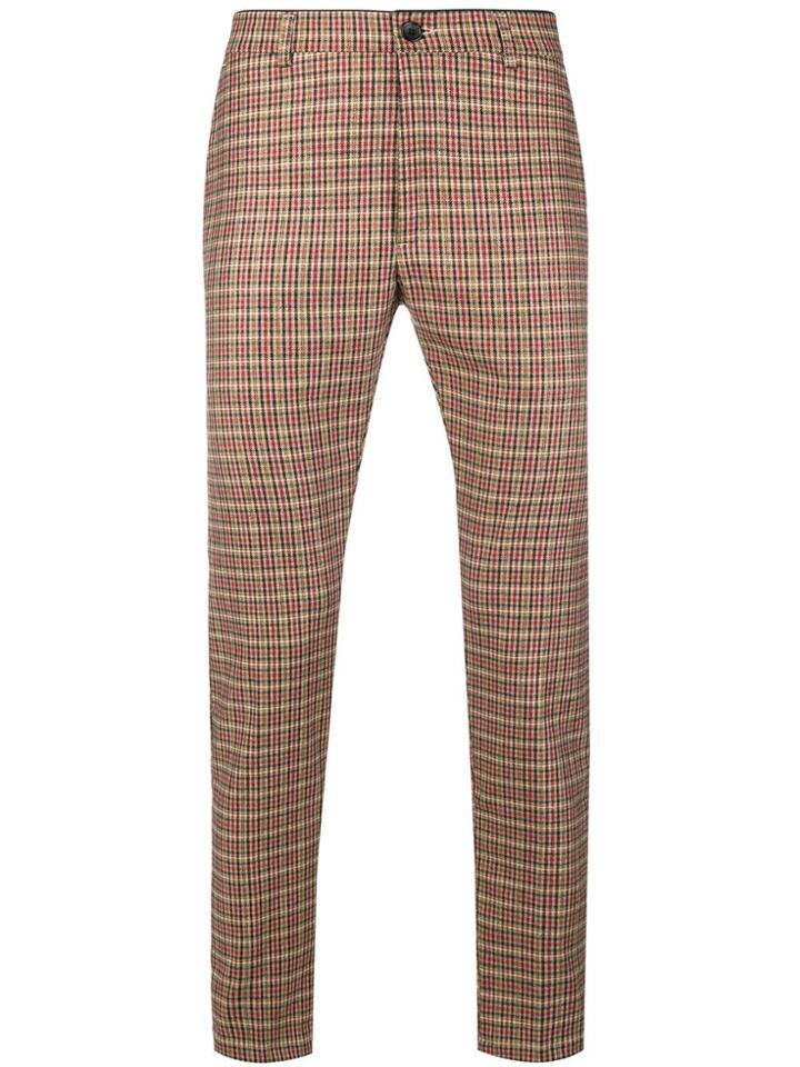 Department 5 Checked Slim-fit Trousers - Nude & Neutrals
