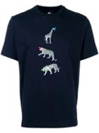 Ps By Paul Smith Giraffe Print T-shirt, Men's, Size: Large, Blue, Cotton