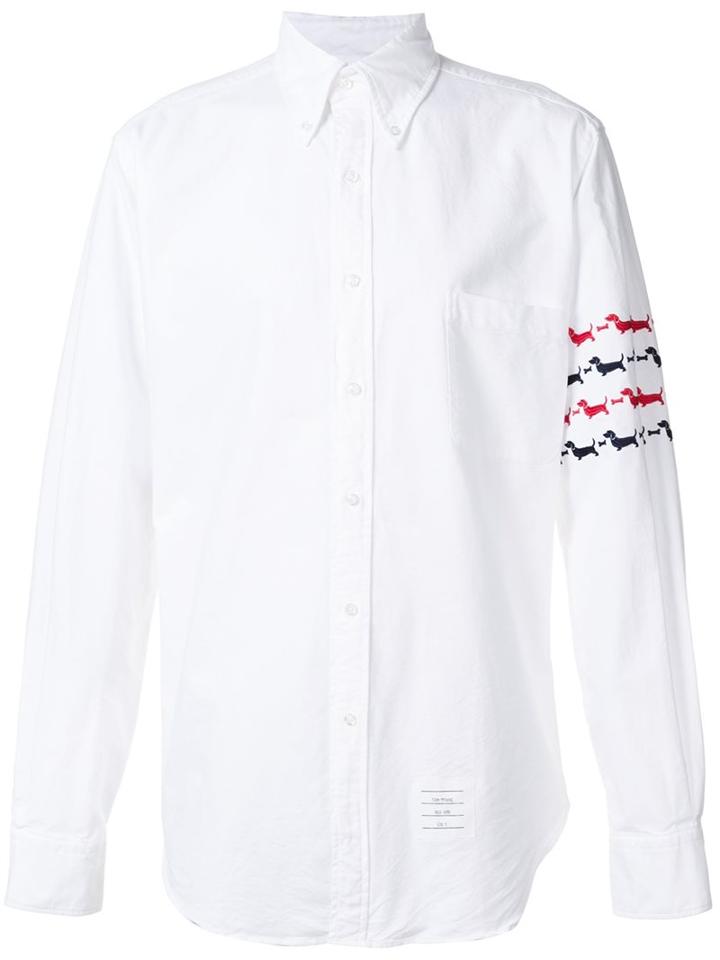 Thom Browne Button Down Classic Shirt, Men's, Size: 2, White, Cotton