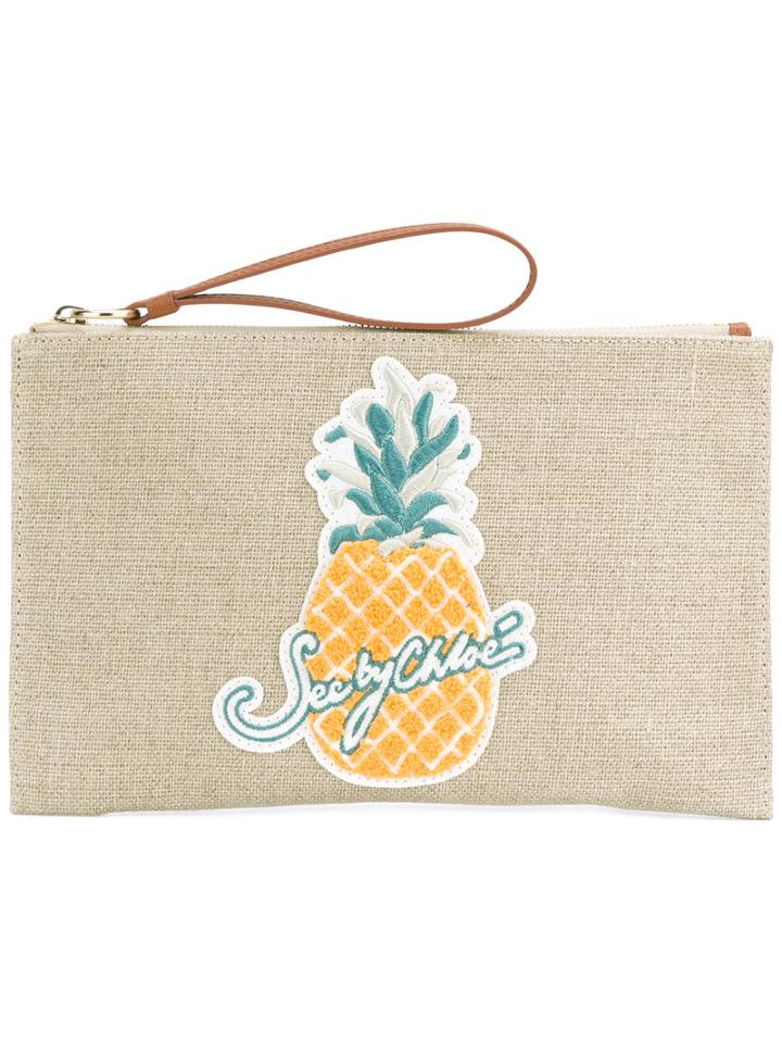 See By Chloé - Pineapple Clutch Bag - Women - Cotton - One Size, Nude/neutrals, Cotton