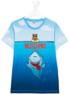 Moschino Kids Shark Print T-shirt, Boy's, Size: 14 Yrs, Blue