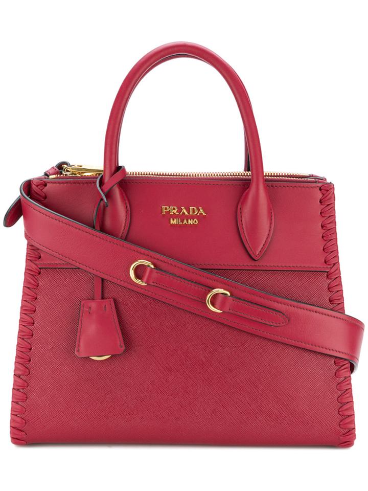 Prada Paradigme Small Tote Bag - Red