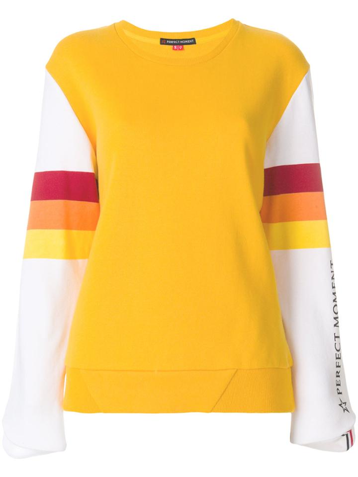 Perfect Moment Chevron Sweatshirt - Yellow & Orange