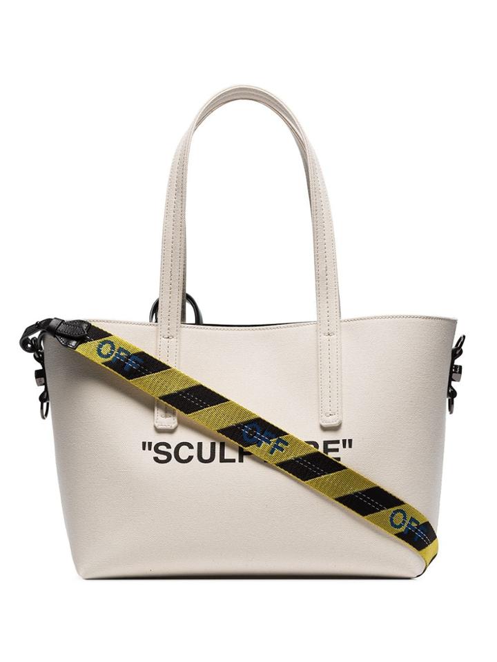 Off-white Beige Sculpture Canvas Tote - Neutrals
